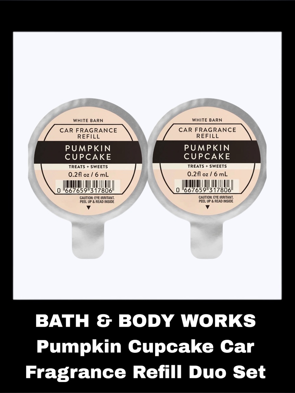 BATH & BODY WORKS Pumpkin Cupcake Car Fragrance Refill Duo Set